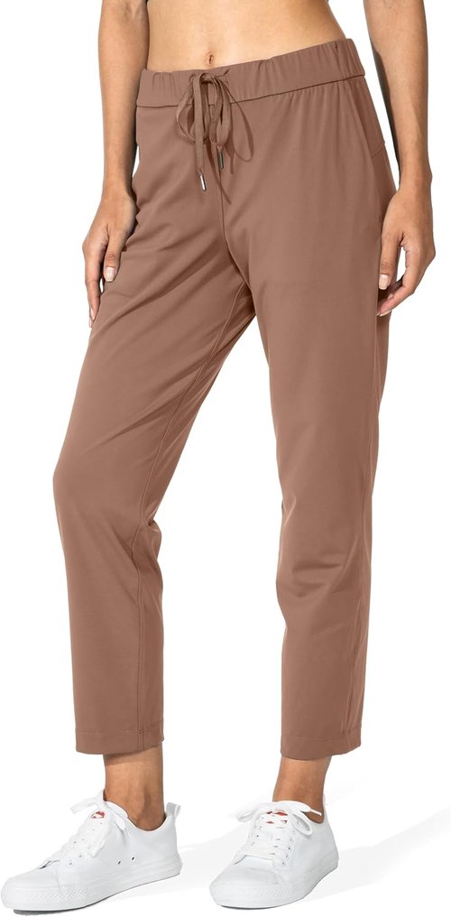 G Gradual Women's 7/8 Stretch Ankle Sweatpants - Deep Pockets for Golf, Travel & Lounge