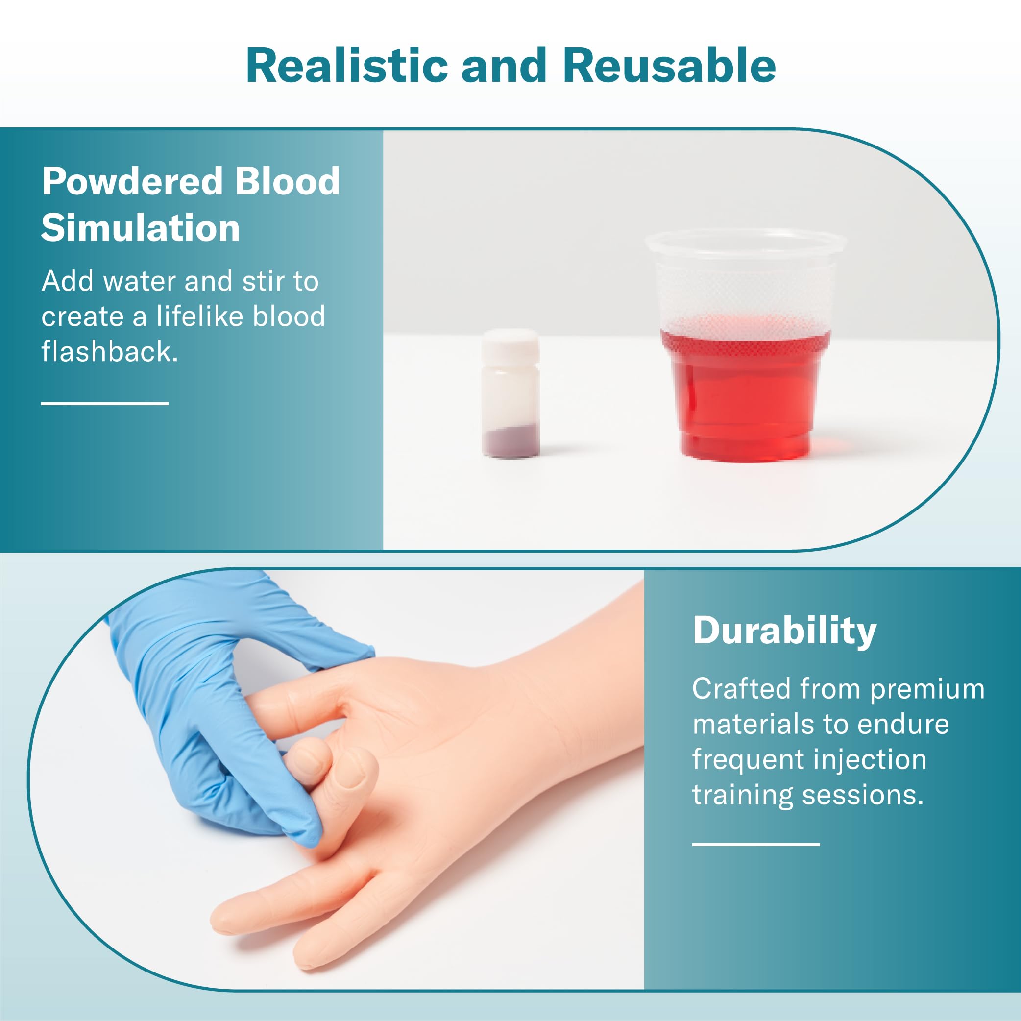 Alcedo Phlebotomy Practice Kit, Complete Venipuncture and Injection IV Practice Essentials, Realistic Training Arm with Stand & Carry Bag, Light Skin, for Medical Students & Educational Use Only