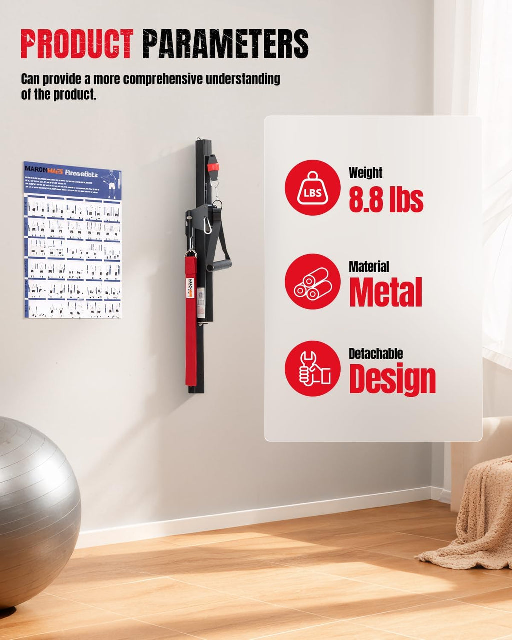 Wall-Mount Cable Machine Home Gym - Adjustable Resistance Compact Fitness Equipment for Full Body Strength & Toning