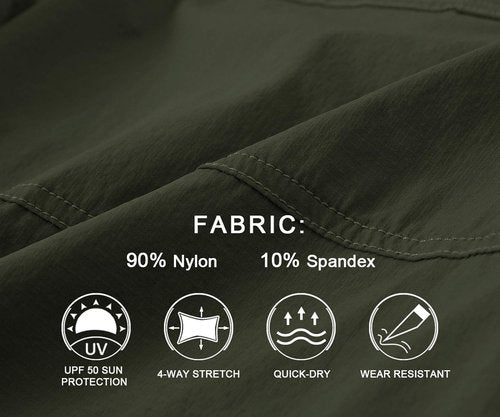 BASUDAM Men's Cargo Hiking Shorts - Lightweight, Quick-Dry Design with 6 Pockets for Camping & Travel