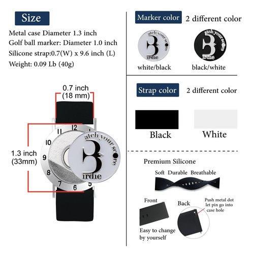 E TRUEE Golf Ball Marker with Golf Stroke Counter Bracelet, Birdie Ball Marker, Golf Accessories, Golf Gifts, Golf Score Counter for Men Women