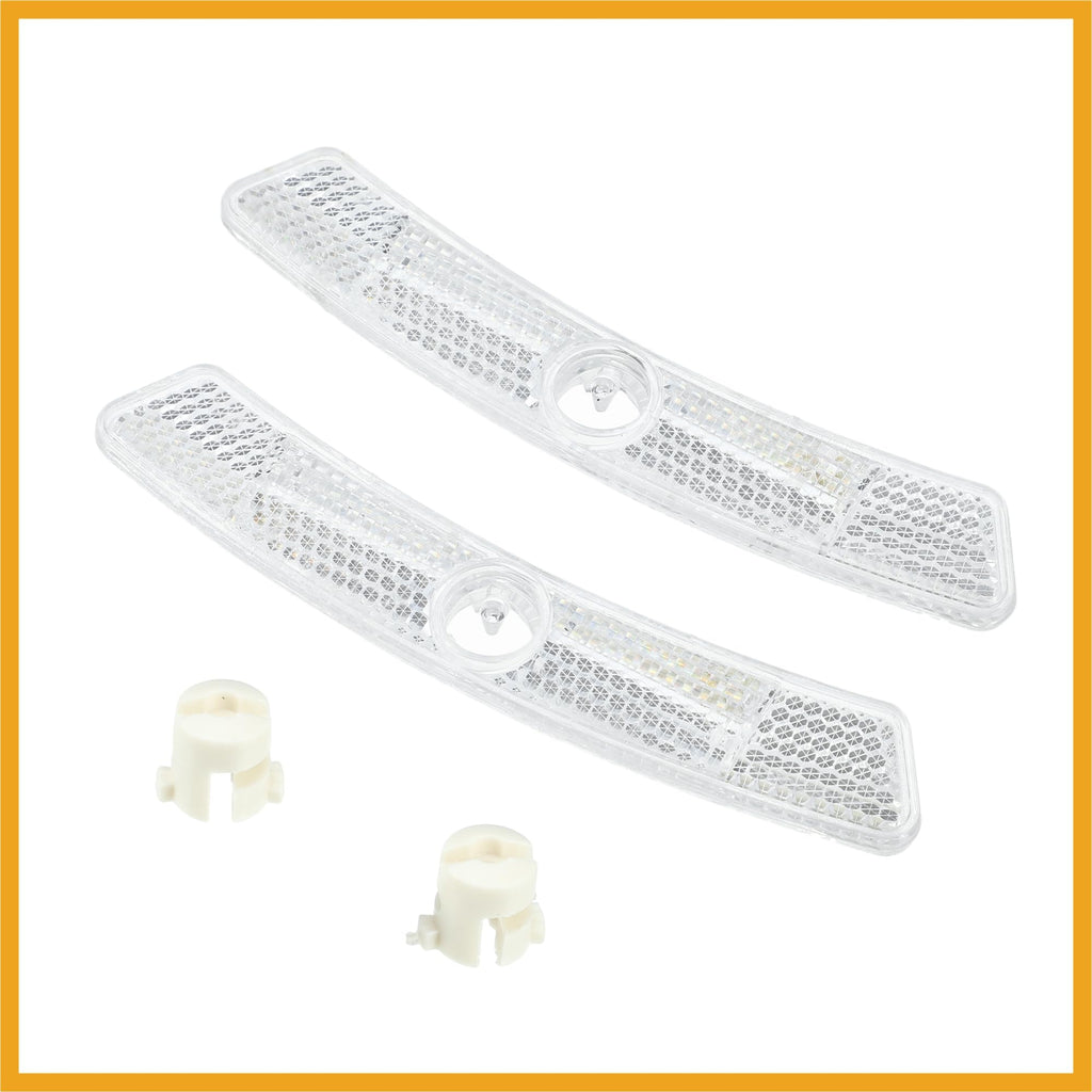 Partuto Bike Reflectors 5"x0.79"x0.47" Bike Warning Reflector White 1 Pair Replacement