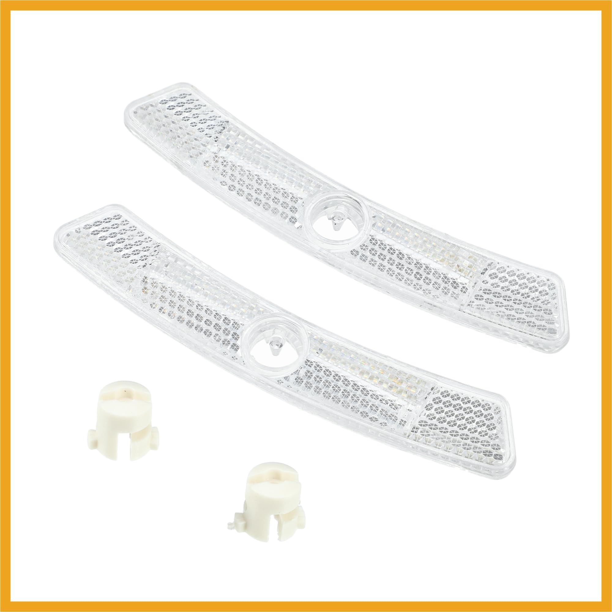 Partuto Bike Reflectors 5"x0.79"x0.47" Bike Warning Reflector White 1 Pair Replacement