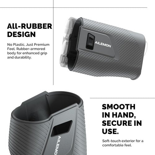 AILEMON Golf Rangefinder - 900 Yards Range Finder with Slope Switch & 6X Magnification | Black/Gray
