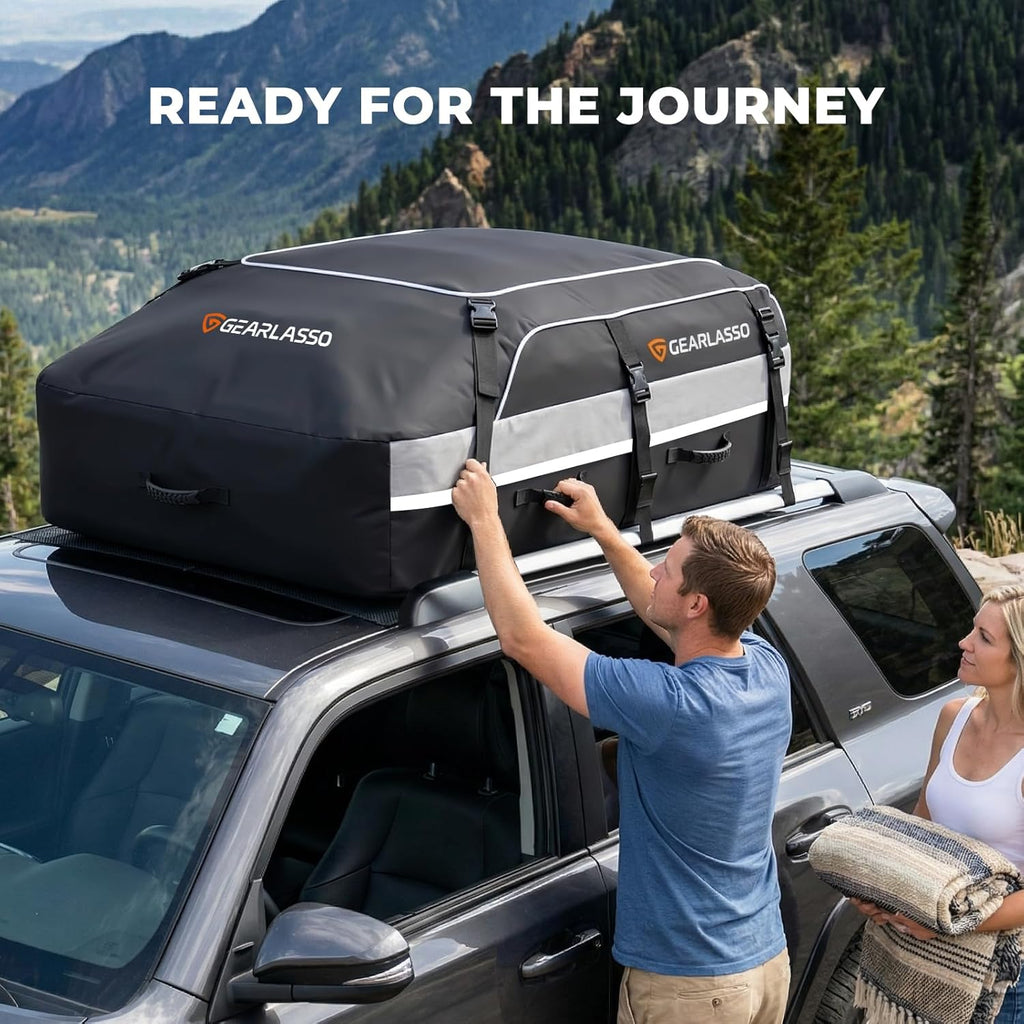 Skiennix Car Roof Bag - 21 Cubic Feet Waterproof Cargo Carrier for SUVs & Vans | Heavy-Duty PVC, Universal Fit