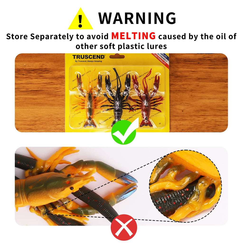TRUSCEND Pre-Rigged Fishing Jigs, 1:50 Super Durable TPE Bass Fishing Lures, Well-Made Lifelike Soft Crayfish Swimbait, Weedless MarshSwamp Fishing Lure for Trout Crappie Walleye, Keep Separately!