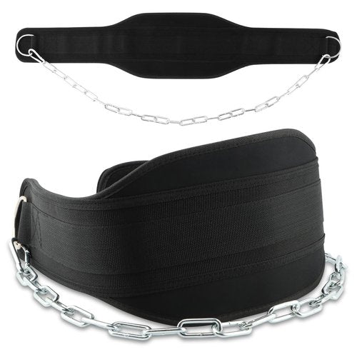 Dip Belt With Heavy-Duty Chain,Weightlifting Belt or Pull-Ups, Powerlifting, Squats, and Bodybuilding,550lbs - 650lbs Weight Capacity