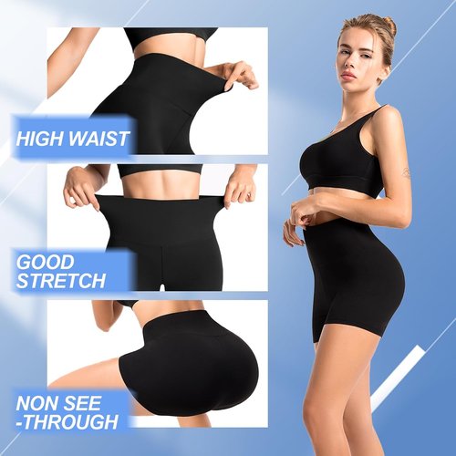 Leafigure Biker Shorts for Women - 2 Pack High Waisted Gym & Yoga Shorts | 2.5" Inseam