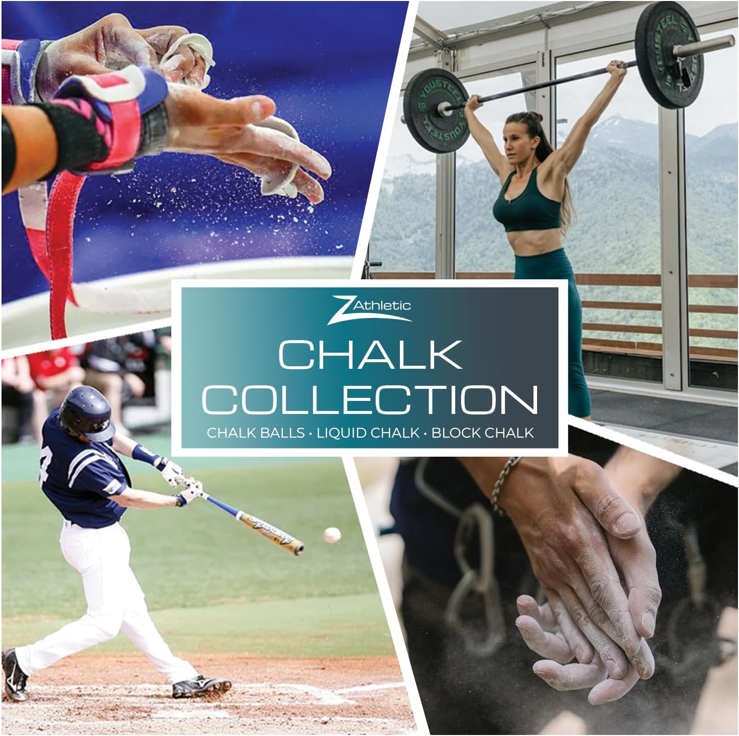 Z Athletic Block Chalk - Premium Grip for Gymnastics, Weightlifting & Rock Climbing | Multiple Sizes Available