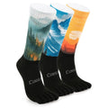 Toe Socks for Men and Women Cool-max Athletic Running Five Finger Socks Breathable Lightweight Crew 3 Pairs Medium