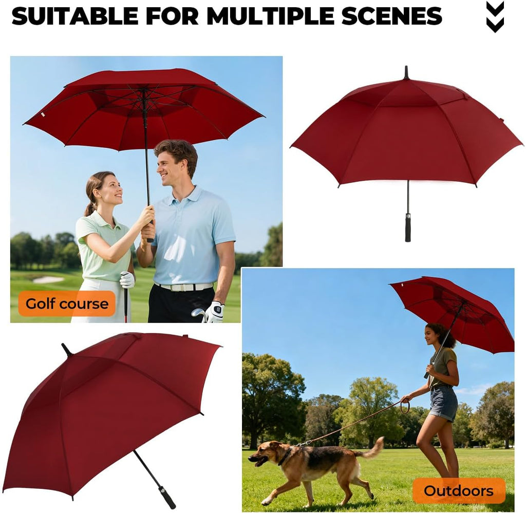 ZDSSM Automatic Open Golf Umbrella - Extra Large 54/62/68/72 Inch Windproof & Waterproof Double Canopy