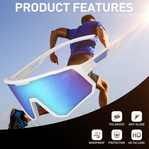 YAMAZI Cycling Sunglasses Men Sports Sunglass Women Polarized Sunglasses for Baseball Bicycle Softball Fishing Running Hiking Mountain Biking (MTB) Glasses UV Protection