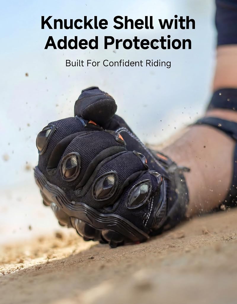KEMIMOTO Touchscreen Motorcycle Gloves for Men, Black XL (X-Large) - Abrasion-Resistant, Breathable Protection