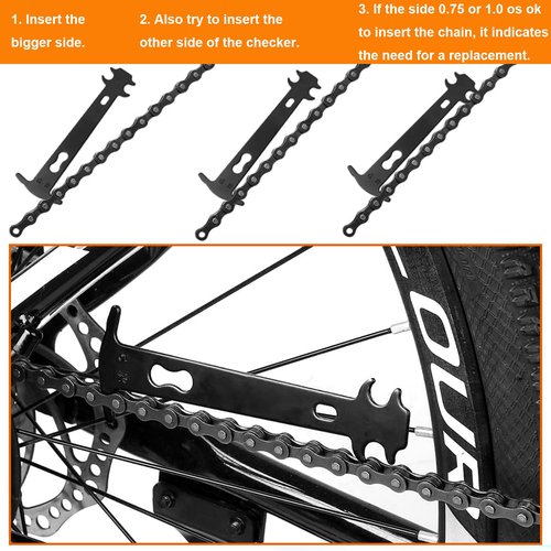 AaiLucky Bike Chain Repair Tools Set, Bicycle Chain Breaker Tool, Master Link Pliers, Chain Splitter & Wear Indicator Checker & 6pcs Bicycle Missing Links for 6/7/8/9/10/11/12 Speed Chain Removal