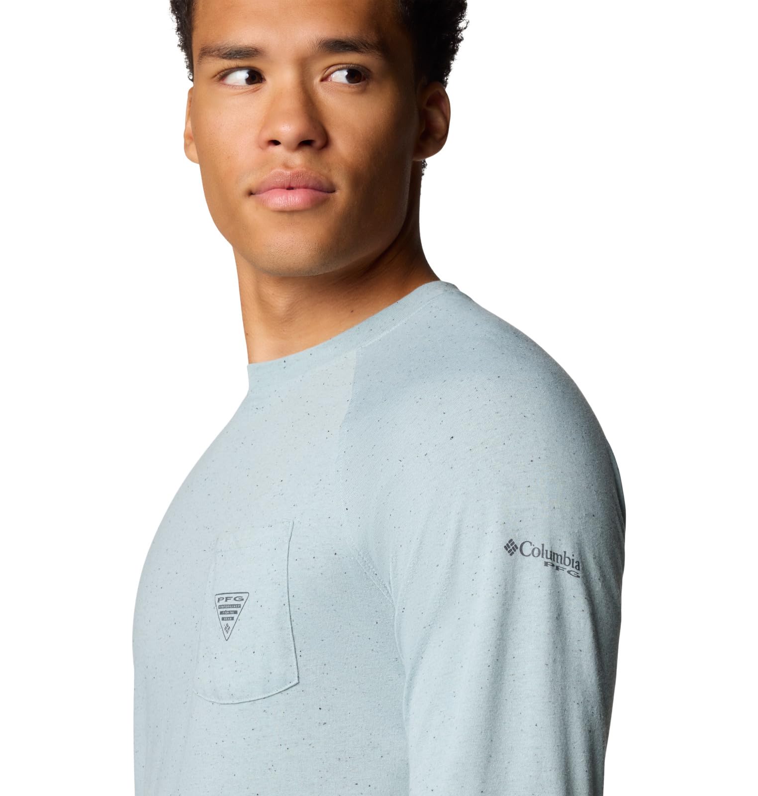 Columbia Men's PFG Uncharted Neps Long Sleeve, Crushed Blue, X-Large