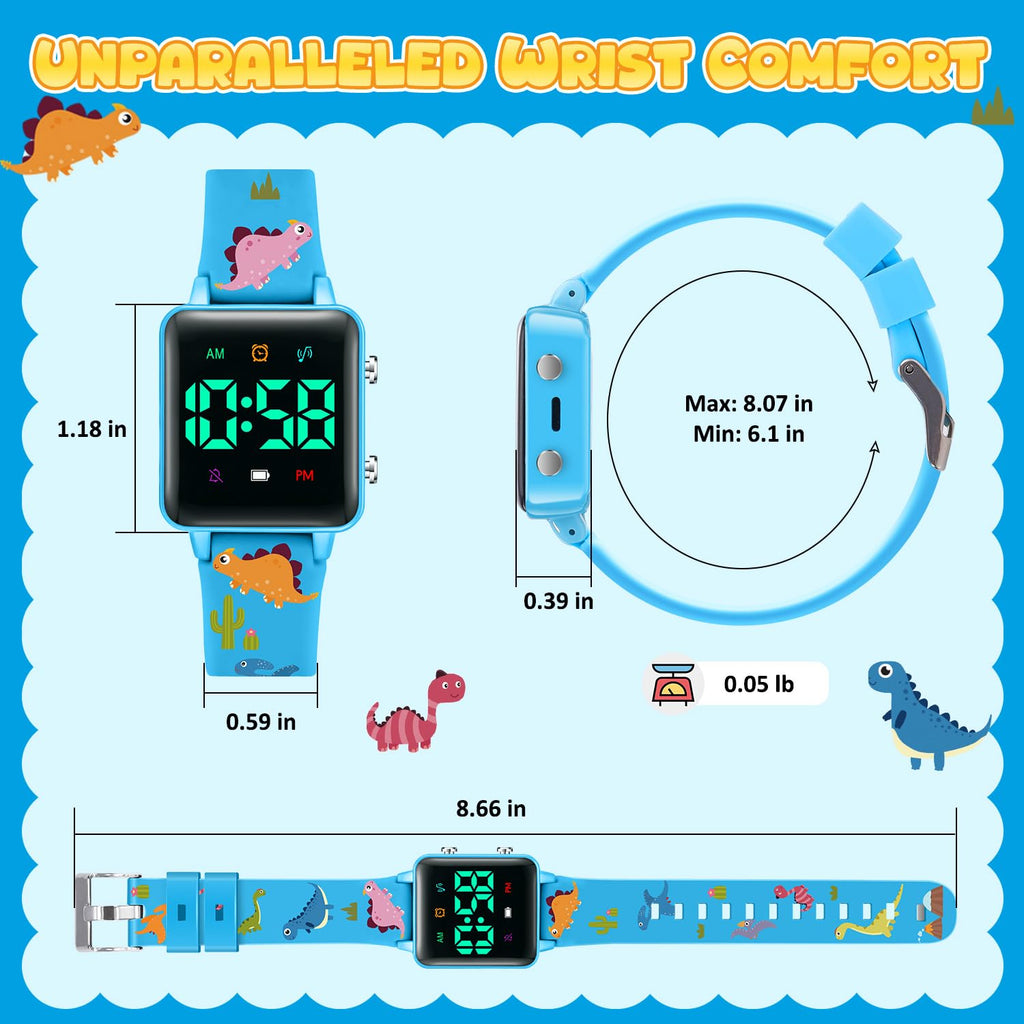 Timever Potty Training Watch for Kids 2-9, Upgraded Magnetic Charging Reminder Toddler Watch with Music/Vibration/Colorful Lights Countdown, Cute Silicone Strap Waterproof Digital Watch for Boys Girls