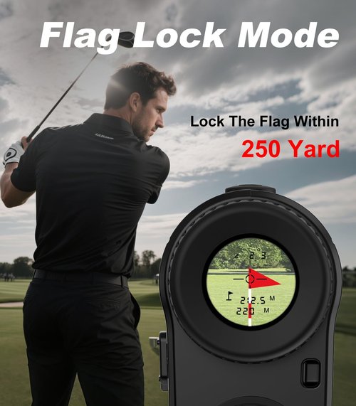 Golf Rangefinder with Slope, 1000 Yards Range Finder Golf, 6X Magnification, Flag Locking Vibration, Rechargeable Laser Range Finder
