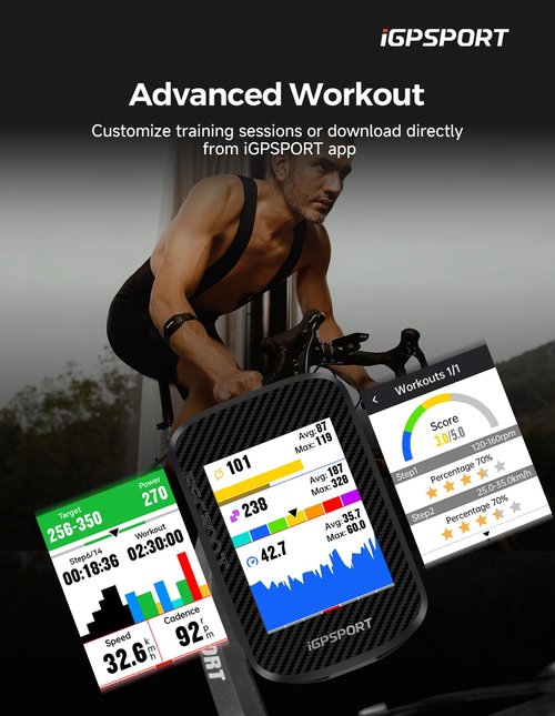 iGPSPORT BSC300T Wireless Bike Computer GPS, Touchscreen Offline MAP Navigation Off Course Warning Compatible with Insta360, for Ebike Road Bike MTB (Touch Screen&Button)