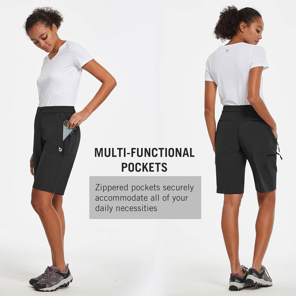 Baleaf Women's Quick-Dry Hiking Bermuda Shorts - Lightweight, UPF 50+ with Pockets for Summer Adventures