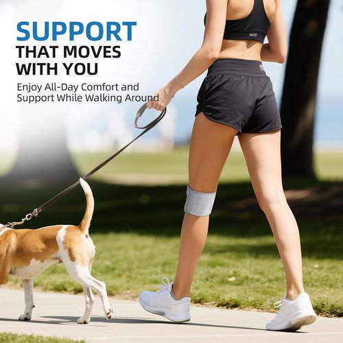 CAMBIVO Knee Strap - Patella Tendon Support with Gel Pad & Stabilizers | Adjustable for Pain Relief (Gray, L/XL)