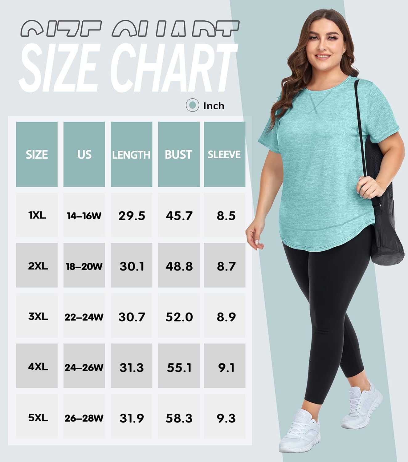 COOTRY Plus Size Workout Tops - Short Sleeve Loose Fit Athletic Shirts for Gym & Yoga