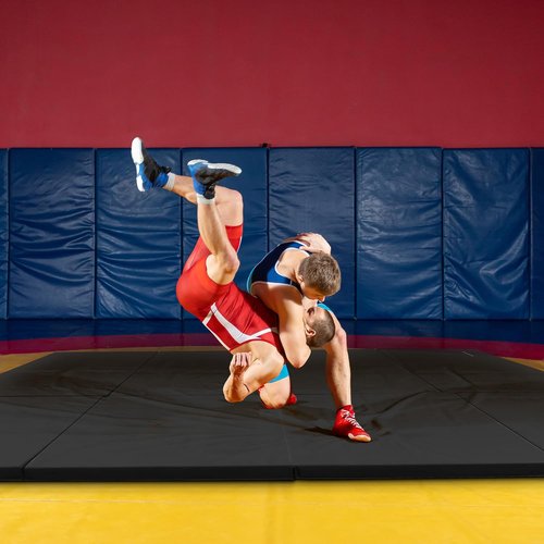 BalanceFrom 10x4 Feet Folding Gymnastics Mat - 2-Inch Thick Vinyl Pad with Handles for Tumbling, Yoga & Home Workouts