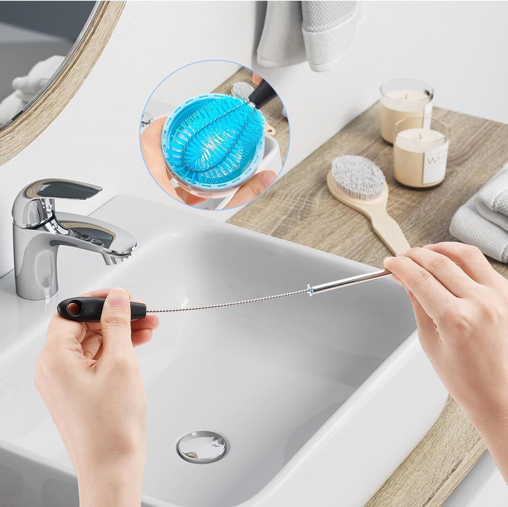 Skiennix 3-in-1 Stainless Steel Cleaning Brush Set - Long Handle for Bottles, Mugs & Tumblers