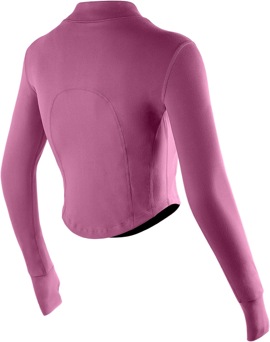 CADMUS Butterluxe Women's Workout Jacket - Long Sleeve Full Zip Slim Fit Crop Top with Thumb Holes for Running
