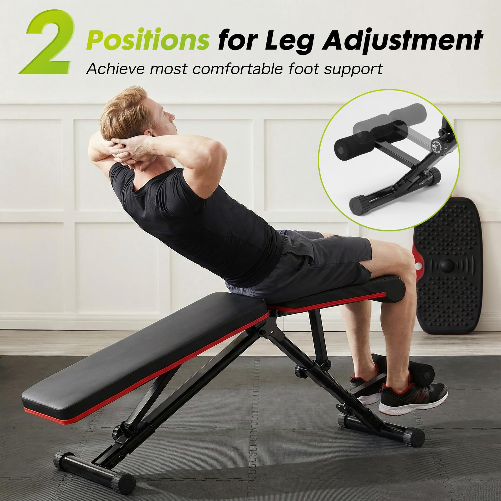 OLIXIS Adjustable Weight Bench for Full Body Strength Training, Foldable Workout Bench with Incline Decline Flat Positions, 795 lbs Capacity Dumbbell for Home Gym, Sit Up and Ab Exercises