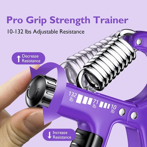 FitBeast Grip Strengthener - Adjustable Forearm Trainer for Strength & Rehab | 10-132 lbs Resistance