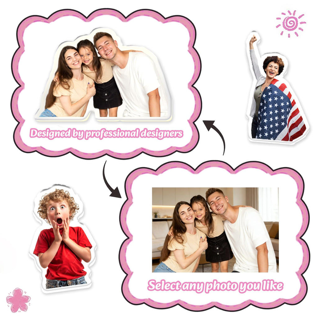 Delitic Custom Charms for Shoes Personalized Funny Acrylic Shoe Lace Charms with Photo and Text Personalized Shoe Decoration Party Gifts for Birthday Christmas Day
