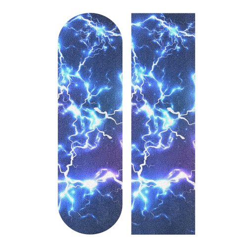 Nander Blue Lightning Skateboard Grip Tape Sheet,Non Slip Waterproof Sandpaper Scooter Grip Tape Longboard Griptape 44.1x10.1inch