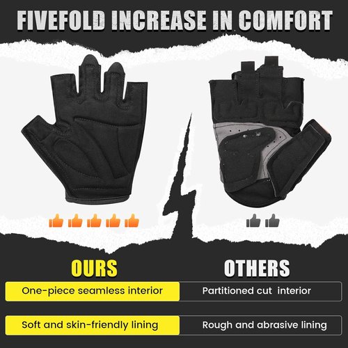 HOZMOZ Weight Lifting Gloves - Ventilated, Thick Padded Design for Full Palm Protection | Unisex Fitness Training