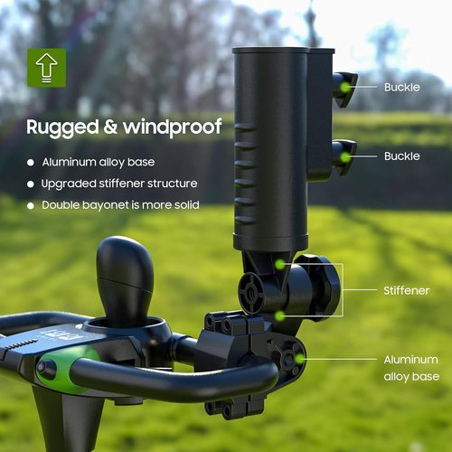 10L0L Heavy Duty Golf Push Cart Umbrella Holder - Universal Windproof Stand for Scooters, Strollers & Wheelchairs