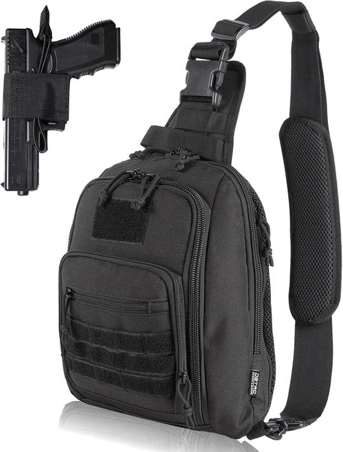 DBTAC Tactical Sling Bag - 8L Military Shoulder Chest Pack for Concealed Carry & Outdoor Use
