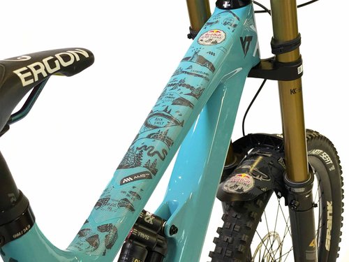 All Mountain Style Bike Frame Protector Extra - Universal Fit, 10-Piece Set for Down Tube, Chainstay, Cable Wear, High-Impact Honeycomb PVC