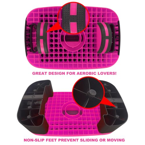 4-In-1 Balance Board and Stepper Exercise Platform - Aerobic Step Adjustable Home Workout Slant Board, Non Slip Soft cushion - With Home Workout Suggestions