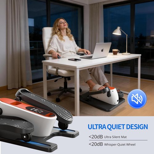 Elliptical Leg Exerciser - Electric Under Desk Pedal Machine for Home & Office | 12 Speeds, Manual & Auto Modes