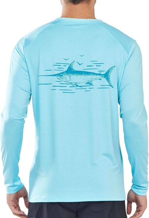 NORTHYARD Men's Swim Shirt - UPF 50+ Sun Protection Long Sleeve Rash Guard | Quick Dry Lightweight T-Shirt