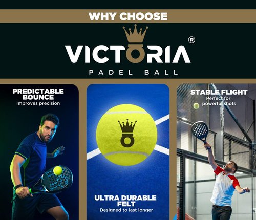Victoria Padel Ball – Professional Padel Ball Certified by FIP – Durable Padel Balls with Consistent Bounce – Premium Felt for High Performance – Tube of 3 Tournament-Ready Balls (1 Pack)