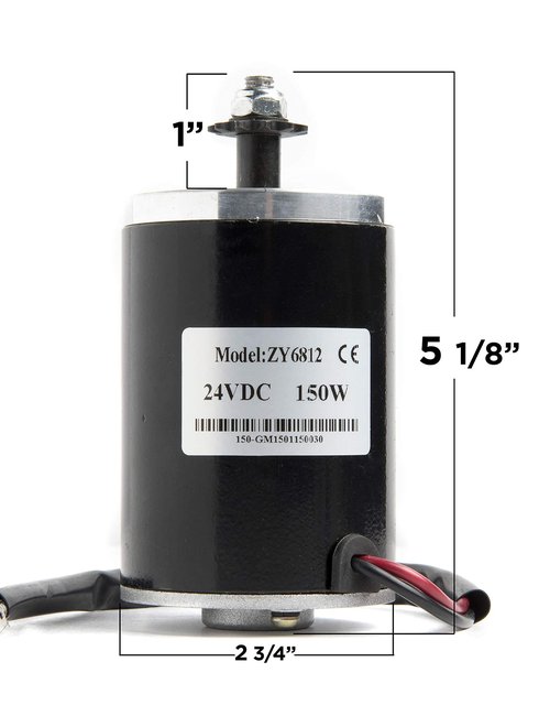 Hi-Gear 150W Watt 24V Volt DC Brush Electric Motor #25 Chain 11T Sprocket Unite ZY6812 f Razor Scooter DIY Kids Kart 150-GM150115 Works with 24V by Alfa Wheels (150W 11T Sprocket)