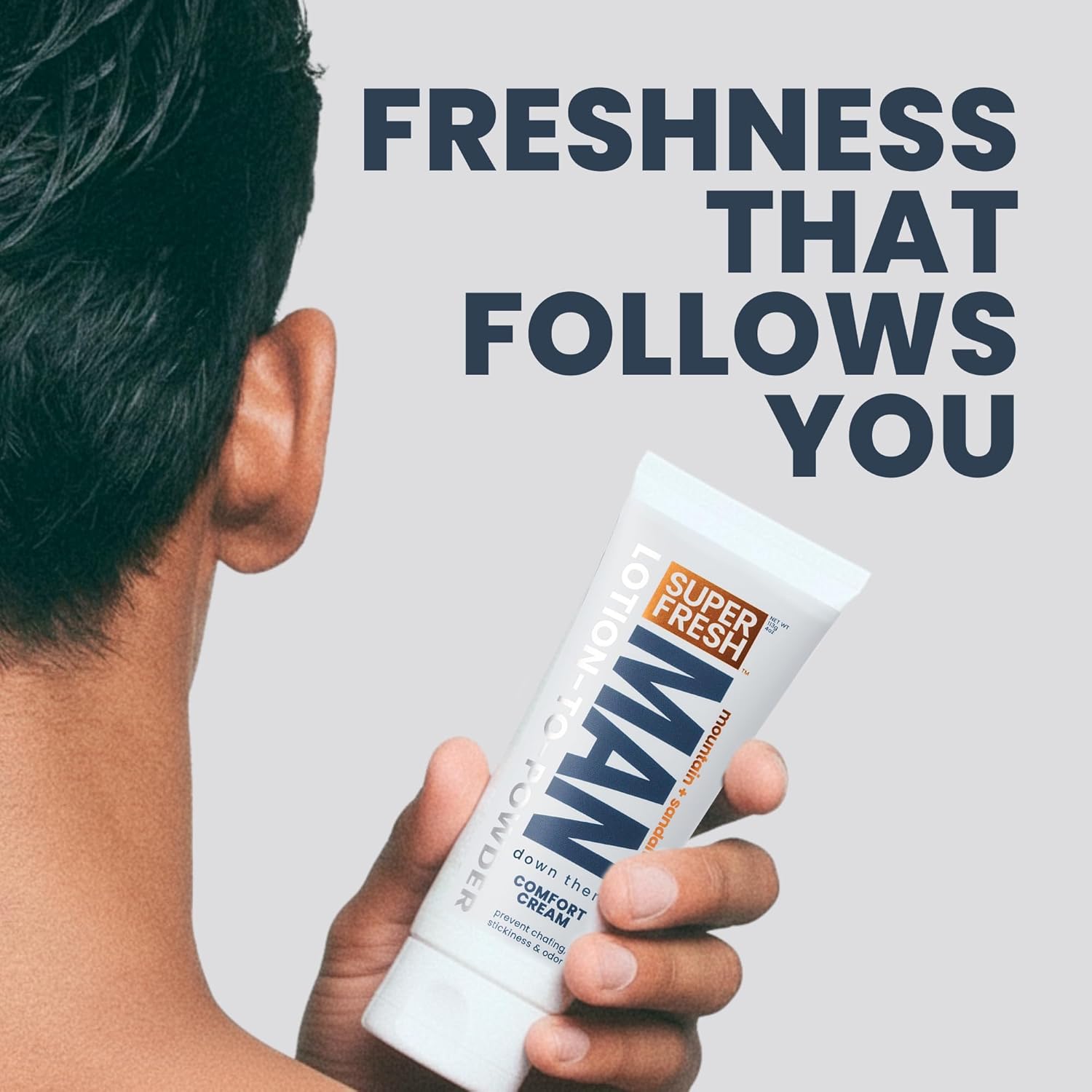 Super Fresh Ball Deodorant Powder - Comfort Cream for Men | Odor Control & Chafing Relief, 4 oz