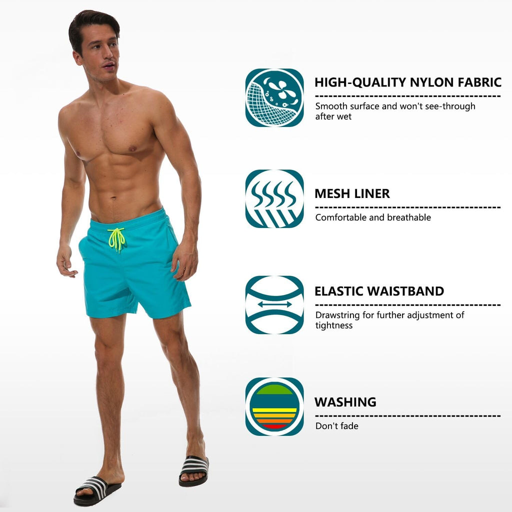SILKWORLD Men's Swim Trunks - Quick Dry Beach Shorts with Pockets | Comfortable & Stylish
