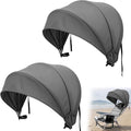 DaisyInner Extra Large Beach Chair Umbrella Canopy - Foldable Sun Shade with Adjustable Clamp | Grey