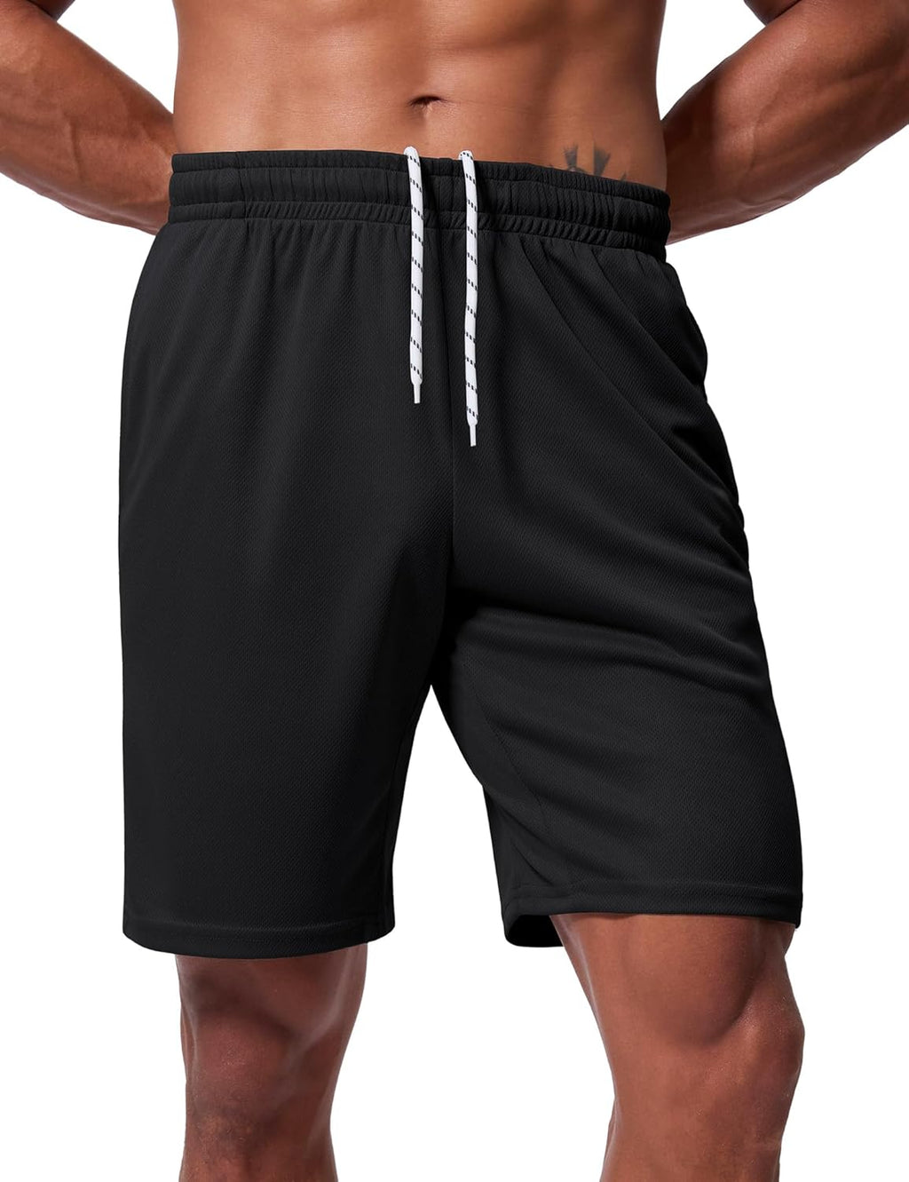 Skiennix Men's Athletic Shorts - Quick Dry Mesh Basketball Design | 9-Inch Inseam, Lightweight Gym Wear