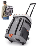 TOURIT 50-Can Rolling Backpack, Double Deck & Dual-Bar Handle Travel Soft Cooler Bag with Wheels, 30L Space Beach Cooler Size 18"(15"+3")×13"×11"