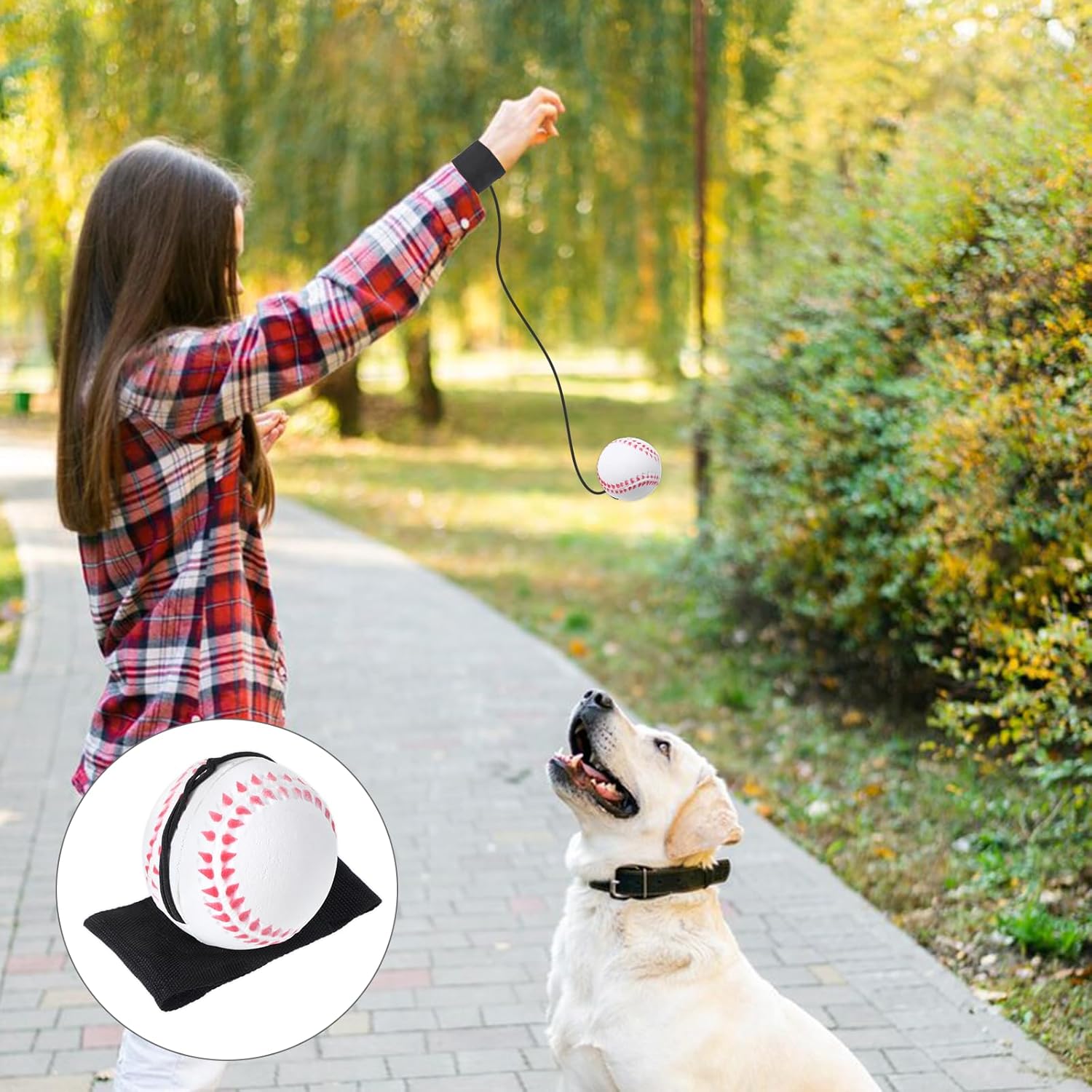 Skiennix 4PCS Wrist Ball Set - Rebound Balls with Strap for Baseball Team Gifts | Fun Outdoor Exercise