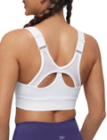 Yvette Adjustable Sports Bras for Women High Impact Front Zip Mesh Supportive Bras for Large Bust Plus Size, White, M+