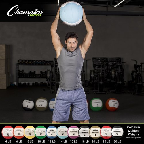 Champion Sports RPX6 Rhino Promax Slam Balls, 6 lb, Soft Shell with Non-Slip Grip, Medicine Wall Exercise Ball for Weightlifting, Plyometrics, Cross Training, & Home Gym Fitness