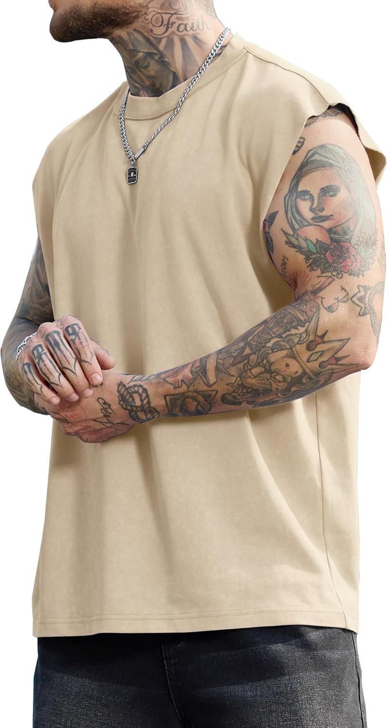 PLEPAN Men's Muscle Tank Tops - Sleeveless Workout Tee Shirts for Gym | Stylish & Comfortable
